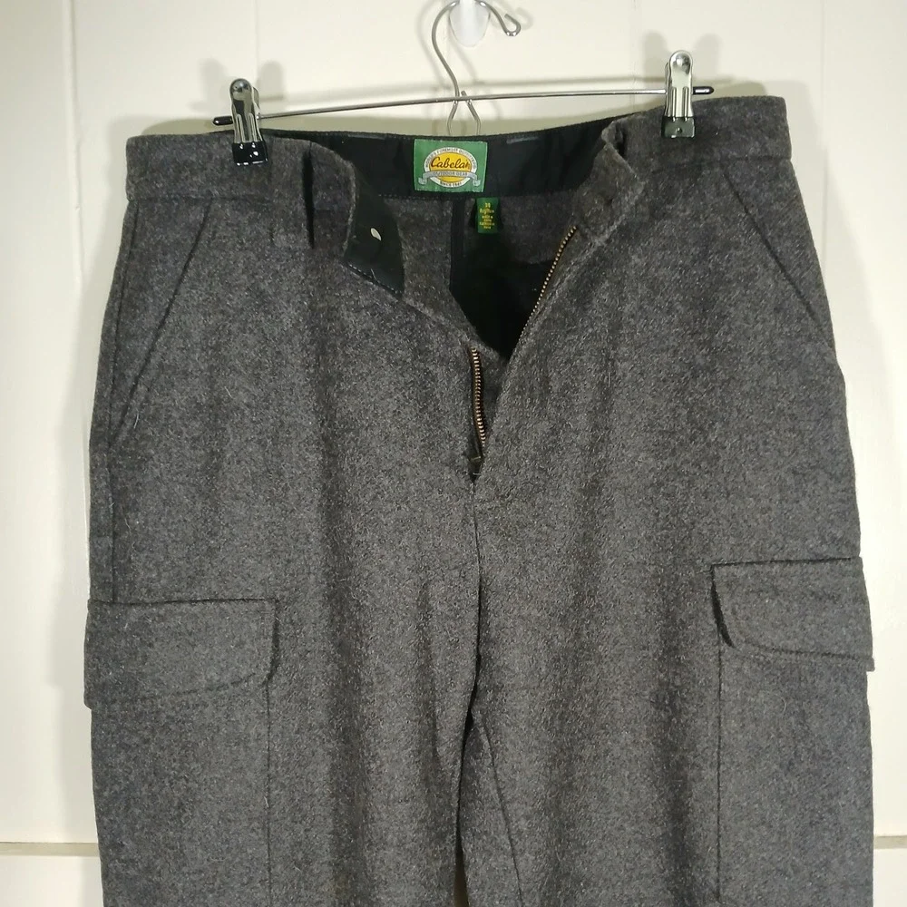 Cabelas 100% Wool Cargo Pants Mens 36x31 Gray Heavy Outdoor Gear 933139